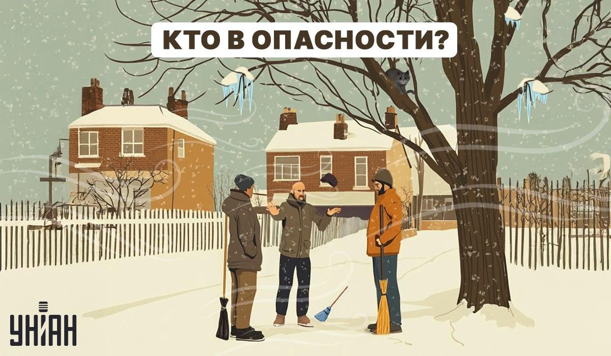 Es ist notwendig, schnell zu verstehen, welcher der Hausmeister in Gefahr ist / Moje collage